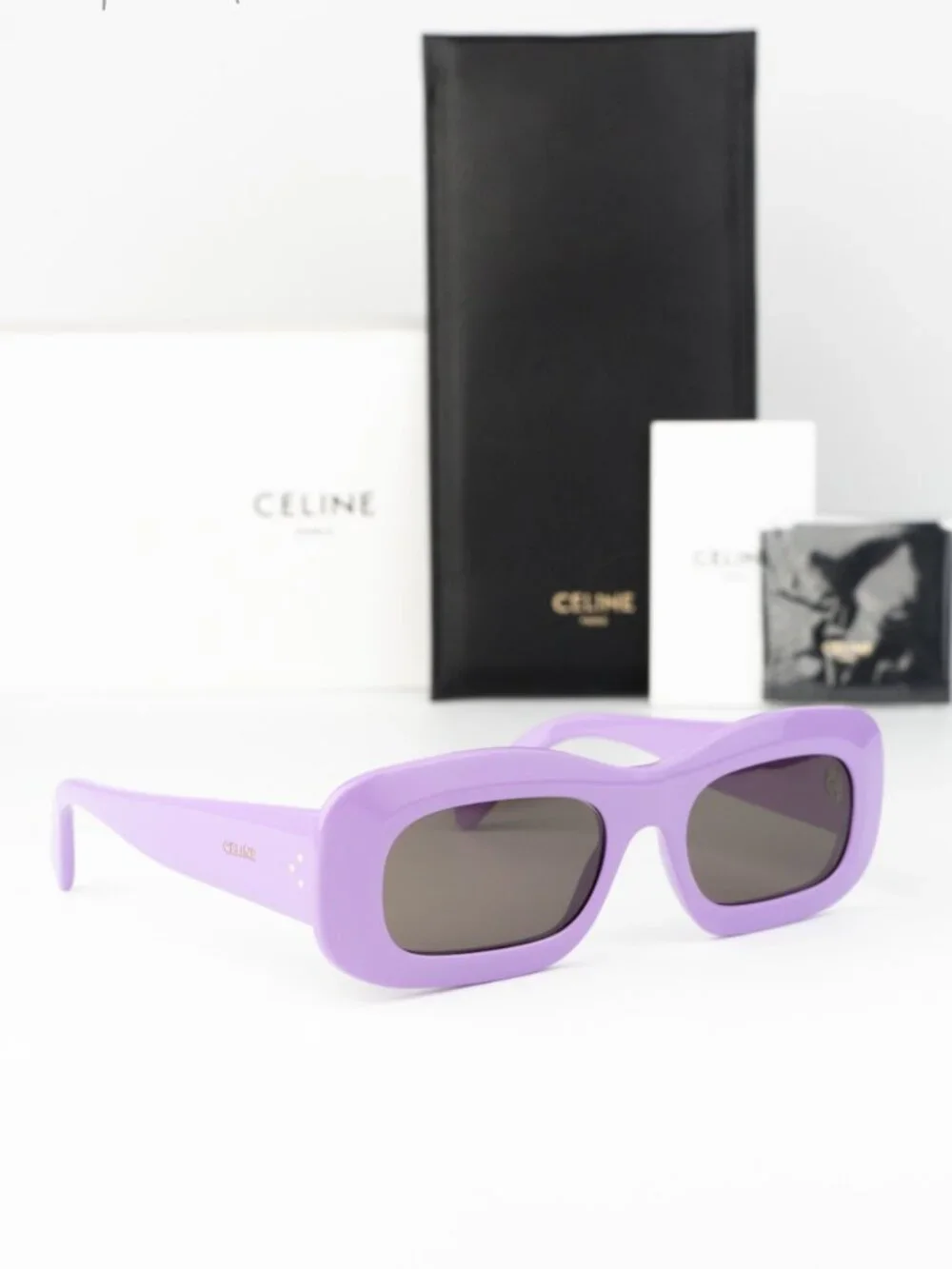 Celine Men Sunglasses Purple Grey Rectangle CL40294I 78A NEW AUTHENTIC